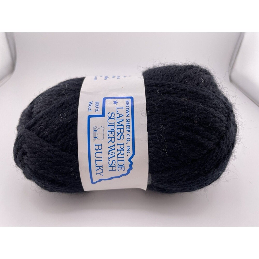 Brown Sheep Co Yarn Lambs Pride Super Wash Bulky Black 100% Wool
